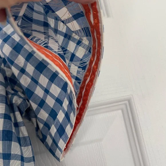 Robert Graham X Blue & White checkered button down Shirt gingham cotton Sz L - Picture 8 of 15